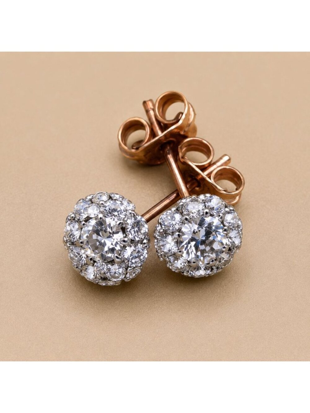 Vintage Crystal Stud Earrings Soft Glam Rose Gold‎ Coquette Jewelry